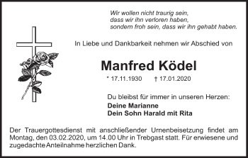 Anzeige von Manfred Ködel von MGO