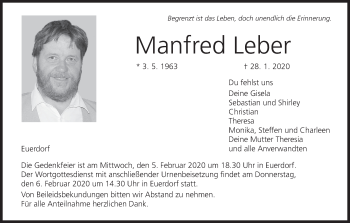 Anzeige von Manfred Leber von MGO