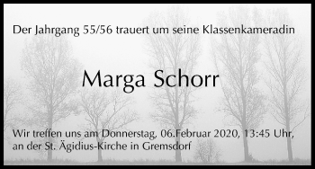 Anzeige von Marga Schorr von MGO