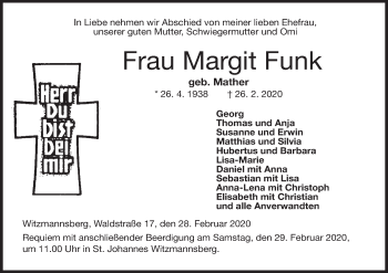 Anzeige von Margit Funk von MGO