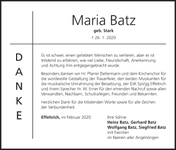 Anzeige von Maria Batz von MGO