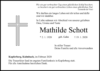 Anzeige von Mathilde Schott von MGO