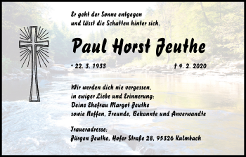 Anzeige von Paul Horst Jeuthe von MGO