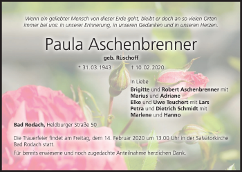 Anzeige von Paula Aschenbrenner von MGO