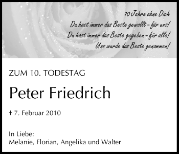 Anzeige von Peter Friedrich von MGO