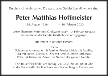 Anzeige von Peter Matthias Hoffmeister von MGO