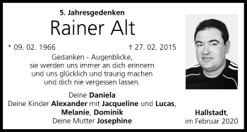 Anzeige von Rainer Alt von MGO