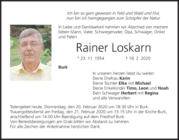 Anzeige von Rainer Loskarn von MGO