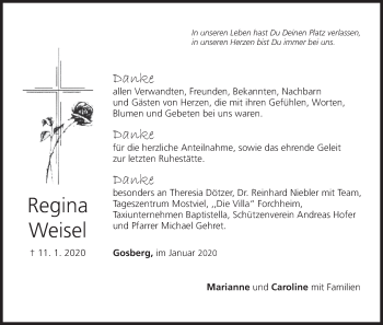 Anzeige von Regina Weisel von MGO