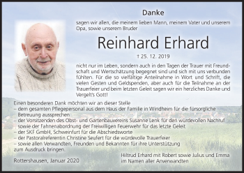 Anzeige von Reinhard Erhard von MGO