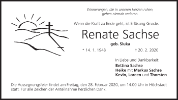 Anzeige von Renate Sachse von MGO