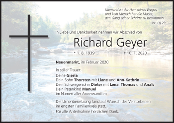 Anzeige von Richard Geyer von MGO