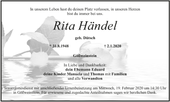 Anzeige von Rita Händel von MGO