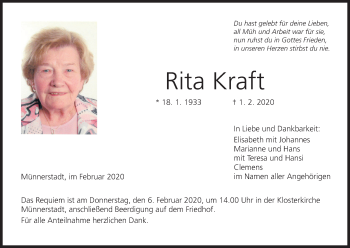 Anzeige von Rita Kraft von MGO