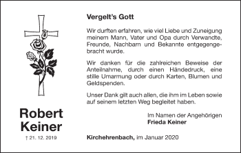 Anzeige von Robert Keiner von MGO