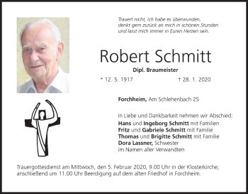 Anzeige von Robert Schmitt von MGO
