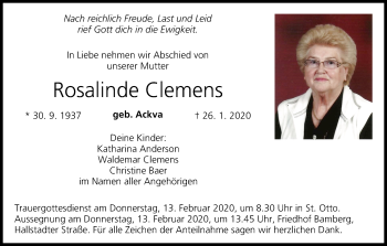 Anzeige von Rosalinde Clemens von MGO