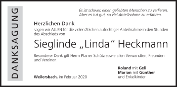 Anzeige von Sieglinde  Heckmann von MGO