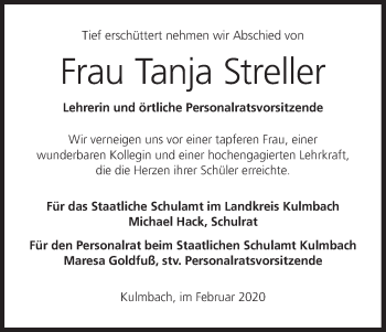 Anzeige von Tanja Streller von MGO