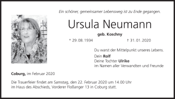 Anzeige von Ursula Neumann von MGO