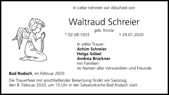 Anzeige von Waltraud Schreier von MGO