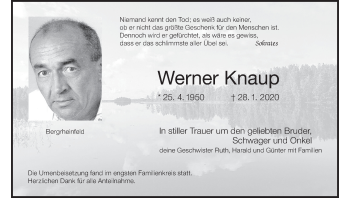 Anzeige von Werner Knaup von MGO