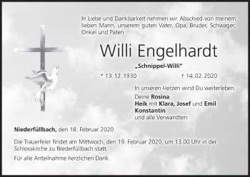 Anzeige von Willi Engelhardt von MGO