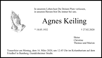 Anzeige von Agnes Keiling von MGO