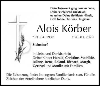 Anzeige von Alois Körber von MGO