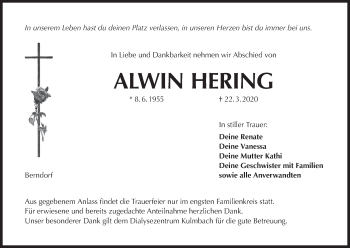Anzeige von Alwin Hering von MGO