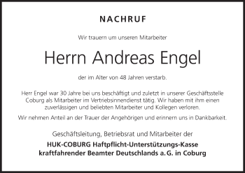 Anzeige von Andreas Engel von MGO