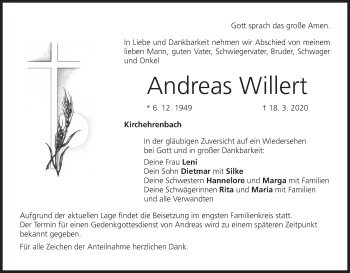 Anzeige von Andreas Willert von MGO
