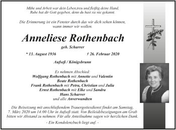 Anzeige von Anneliese Rothenbach von MGO