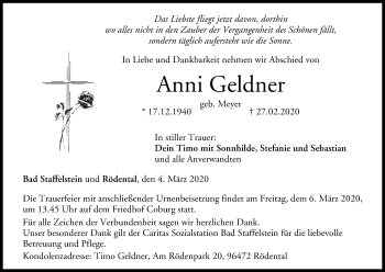 Anzeige von Anni Geldner von MGO