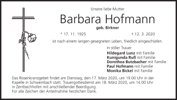 Anzeige von Barbara Hofmann von MGO