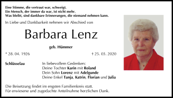 Anzeige von Barbara Lenz von MGO