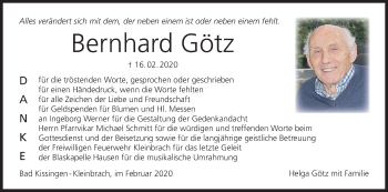 Anzeige von Bernhard Götz von MGO