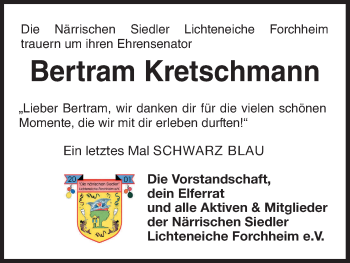 Anzeige von Bertram Kretschmann von MGO