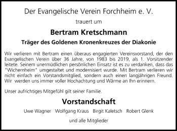 Anzeige von Bertram Kretschmann von MGO