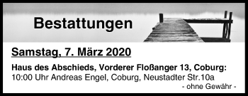 Anzeige von Bestattungen vom 07.03.2020 von MGO