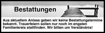Anzeige von Bestattungen vom 21.03.2020 von MGO