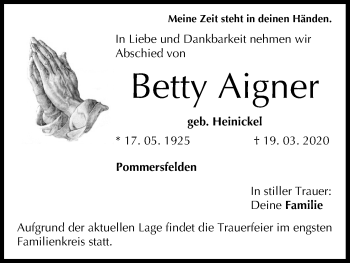Anzeige von Betty Aigner von MGO