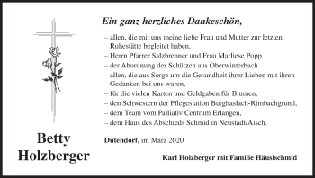 Anzeige von Betty Holzberger von MGO