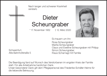 Anzeige von Dieter Scheungraber von MGO