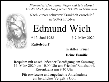 Anzeige von Edmund Wich von MGO