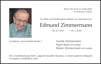 Anzeige von Edmund Zimmermann von MGO
