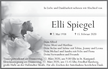 Anzeige von Elli Spiegel von MGO
