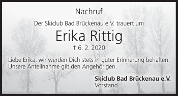 Anzeige von Erika Rittig von MGO