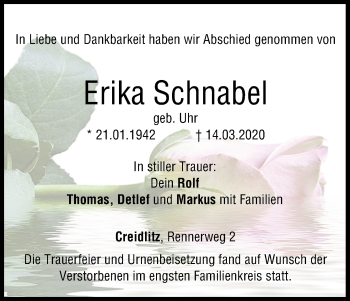 Anzeige von Erika Schnabel von MGO