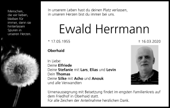 Anzeige von Ewald Herrmann von MGO